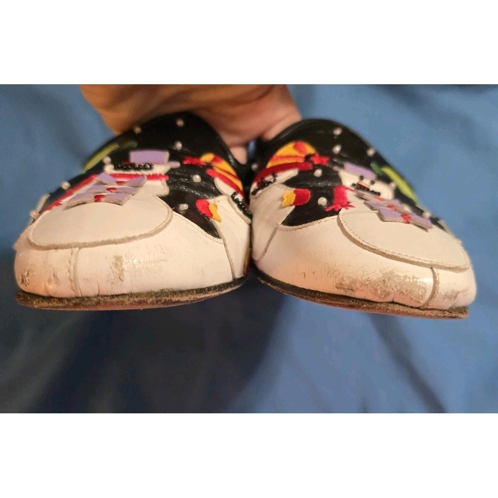 Michael Simon Decorative Snowman Themed Flat Loafers Womens 6.5M - Picture 7 of 7